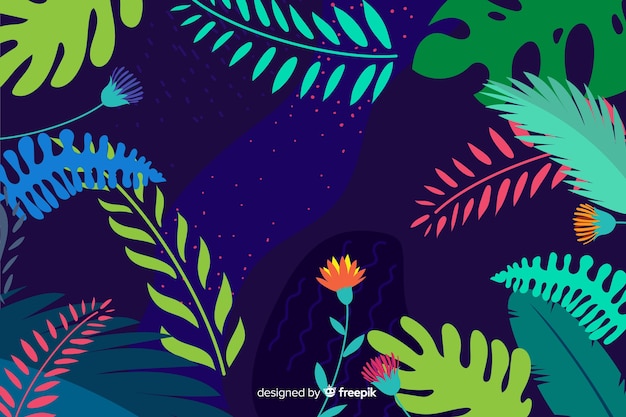 Fondo abstracto tropical dibujado a mano