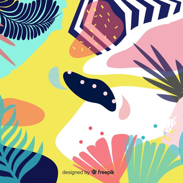 Fondo abstracto tropical dibujado a mano