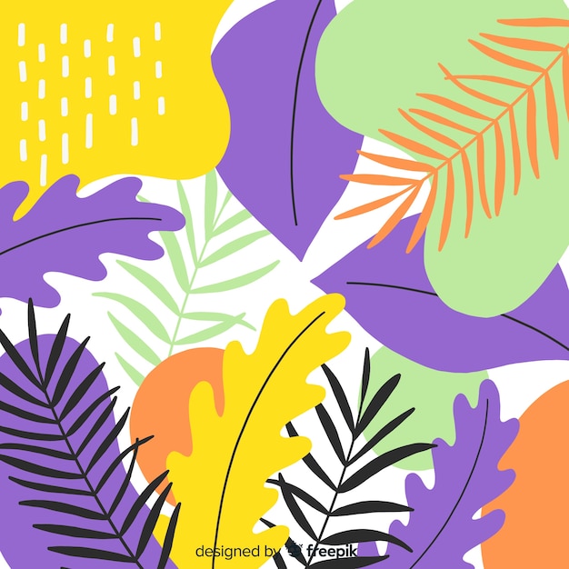 Fondo abstracto tropical hecho a mano