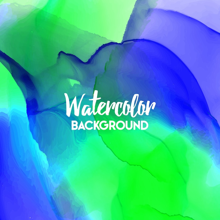 Vector gratuito fondo abstracto verde y azul de acuarela
