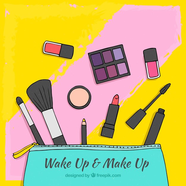 Fondo de accesorios de maquillaje 