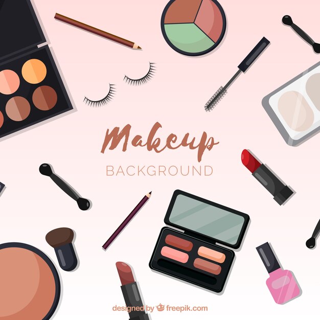 Fondo de accesorios de maquillaje 