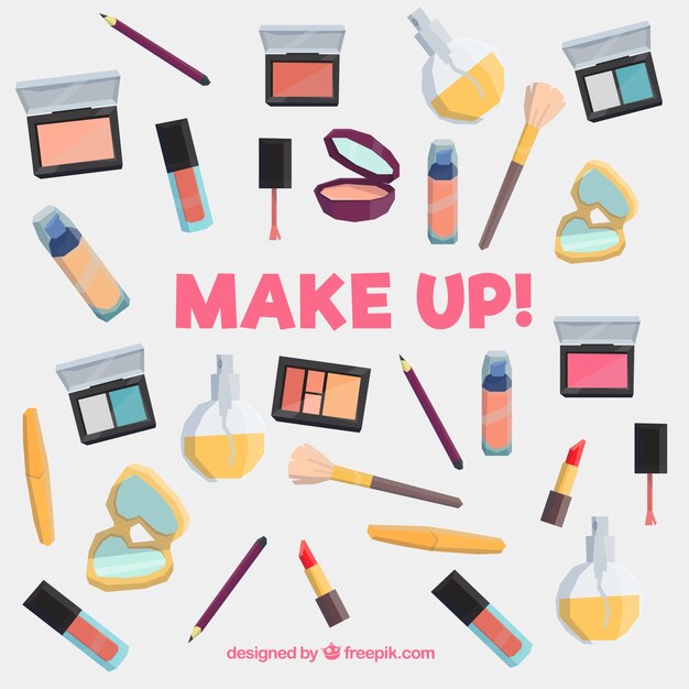 El fondo de los accesorios de maquillaje