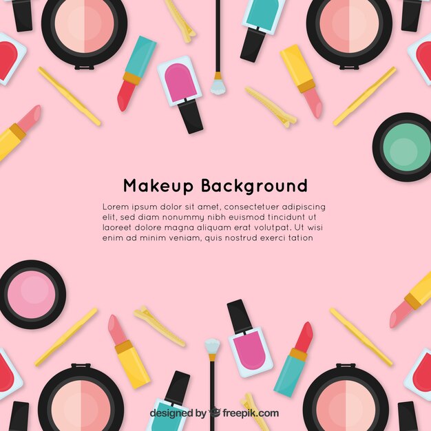 El fondo de los accesorios de maquillaje