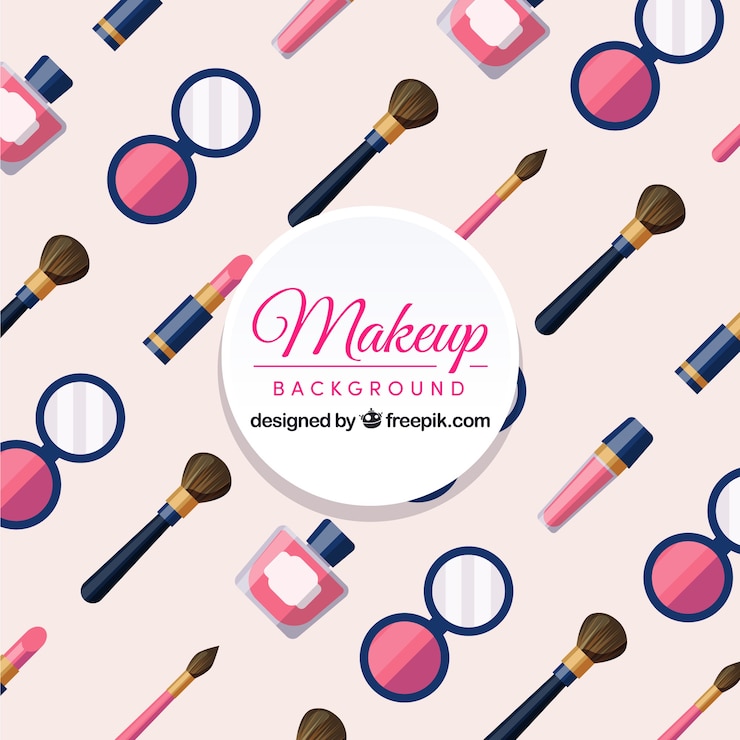 Vector gratuito fondo de accesorios de maquillaje 