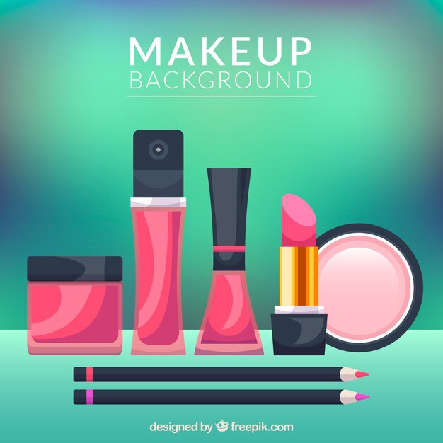 Fondo de accesorios de maquillaje