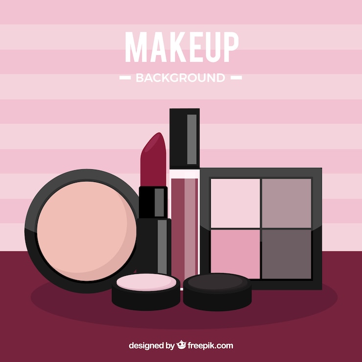 Vector gratuito fondo de accesorios de maquillaje 