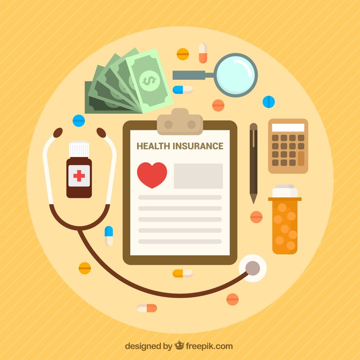 Vector gratuito fondo de accesorios médicos en diseño plano 
