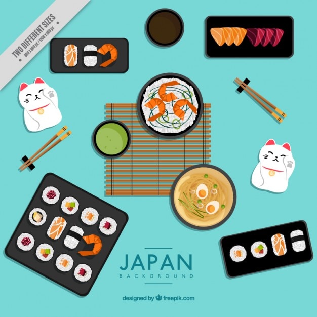 Vector gratuito fondo acerca de comida y cultura japonesa