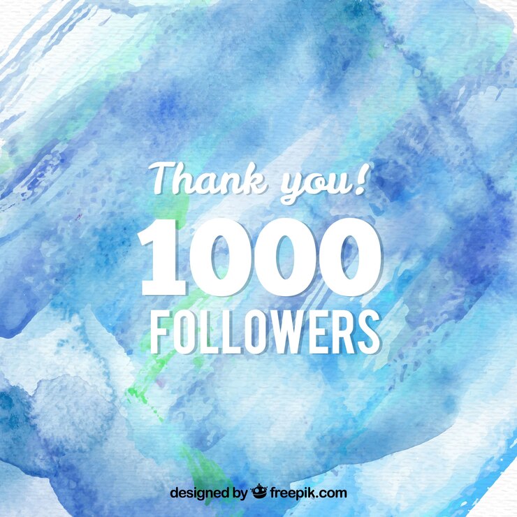 Vector gratuito fondo de acuarela de 1k de seguidores 