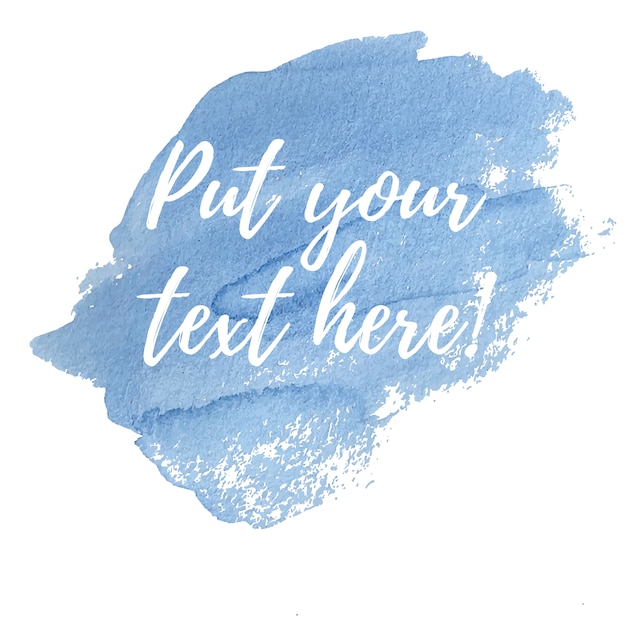 Vector gratuito fondo de acuarela azul con plantilla de texto