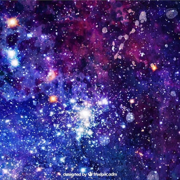 Fondo de acuarela brillante de galaxia 