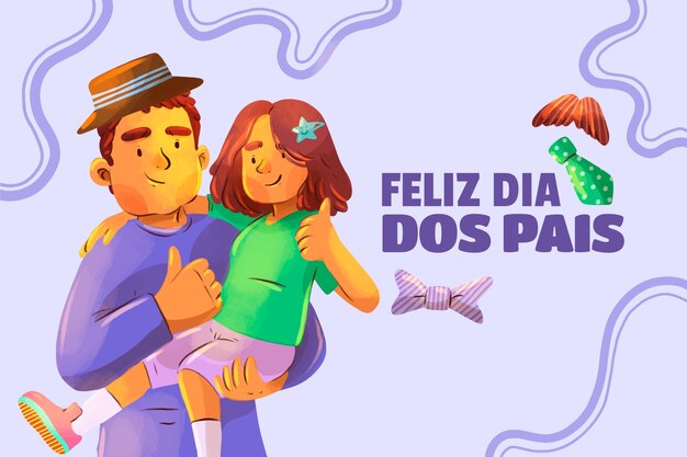 Fondo de acuarela para la celebración del dia dos pais