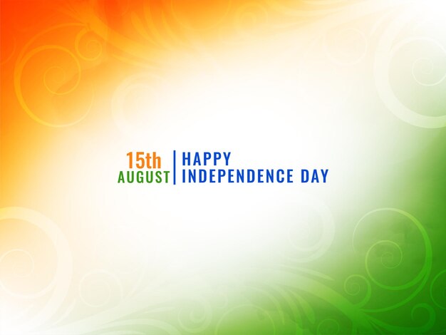 Fondo de acuarela de celebración del día de la independencia del tema tricolor de la bandera india