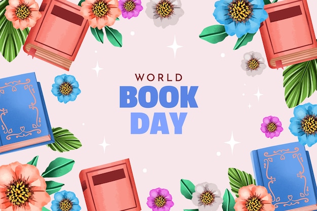 Vector gratuito fondo de acuarela para la celebración del día mundial del libro