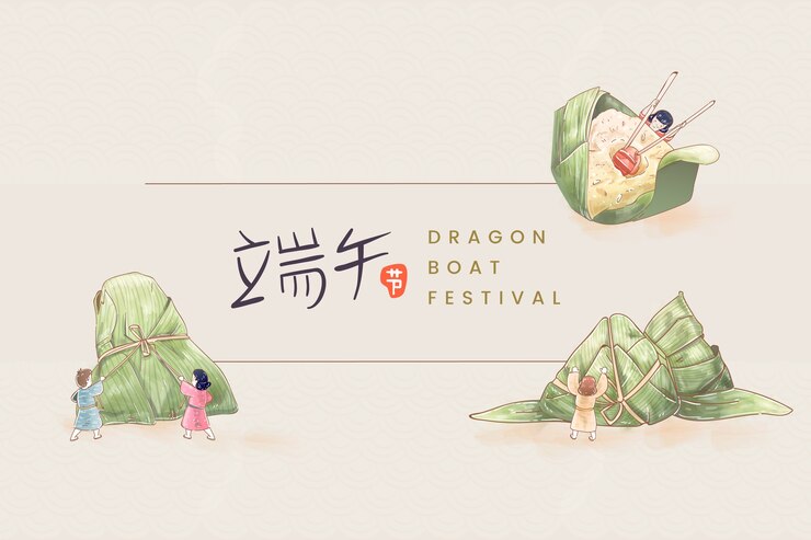 Vector gratuito fondo de acuarela para la celebración del festival del barco del dragón chino