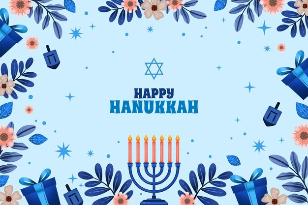 Fondo de acuarela para la celebración judía de hanukkah