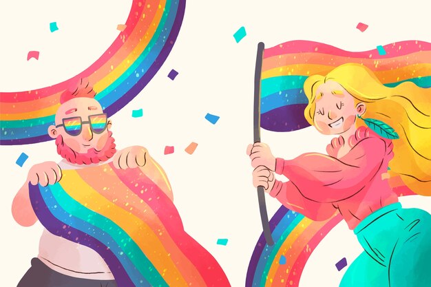 Fondo de acuarela para la celebración del mes del orgullo