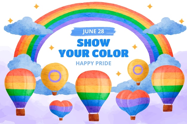 Fondo de acuarela para la celebración del mes del orgullo