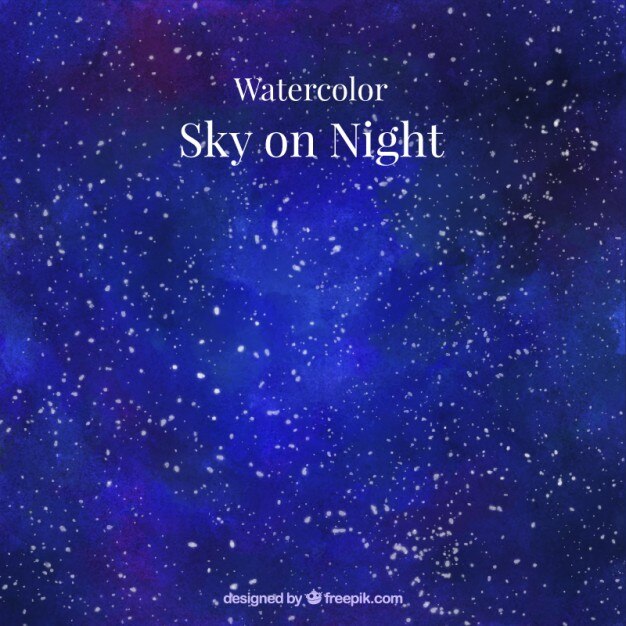 Fondo de acuarela de cielo estrellado