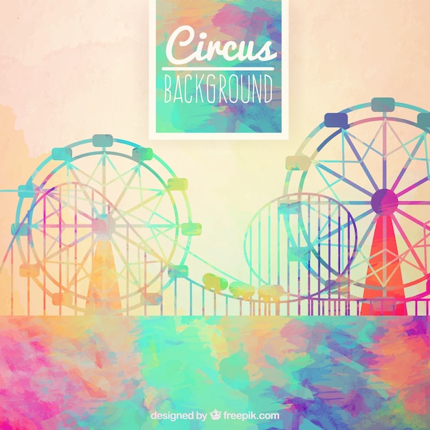 Fondo de acuarela de circo en estilo abstracto