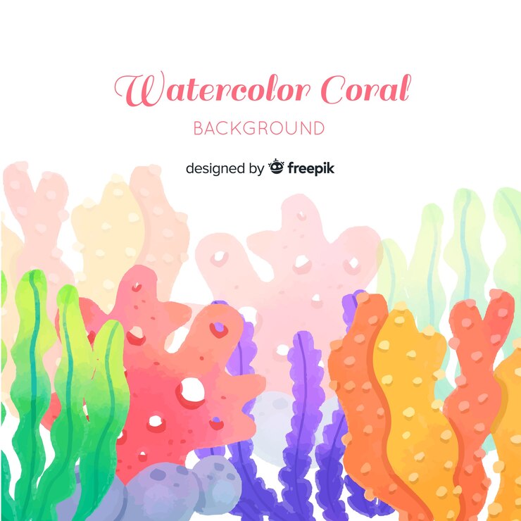 Vector gratuito fondo acuarela colorido coral