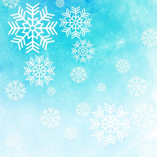 Vector gratuito fondo de acuarela de copos de nieve