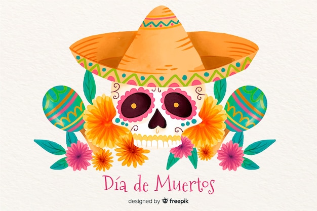 Fondo acuarela día de muertos