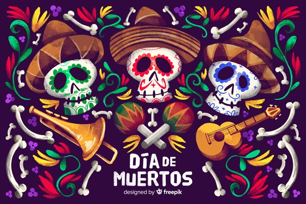 Fondo acuarela dia de muertos