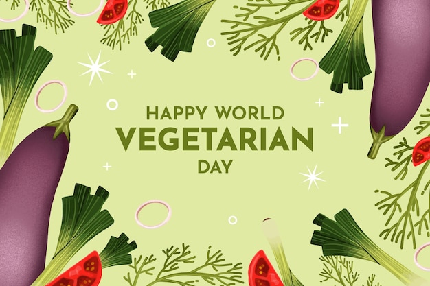 Vector gratuito fondo de acuarela para el día mundial del vegetarianismo