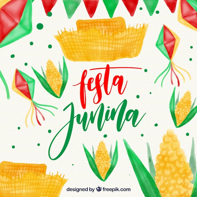 Fondo de acuarela de festa junina 