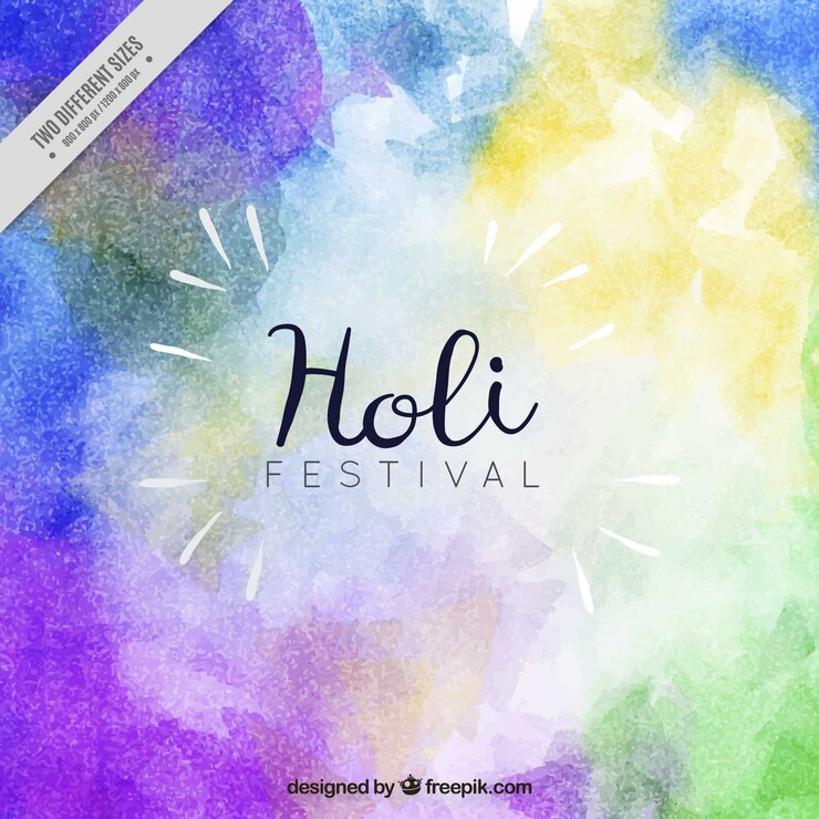 Vector gratuito fondo de acuarela del festival de holi 