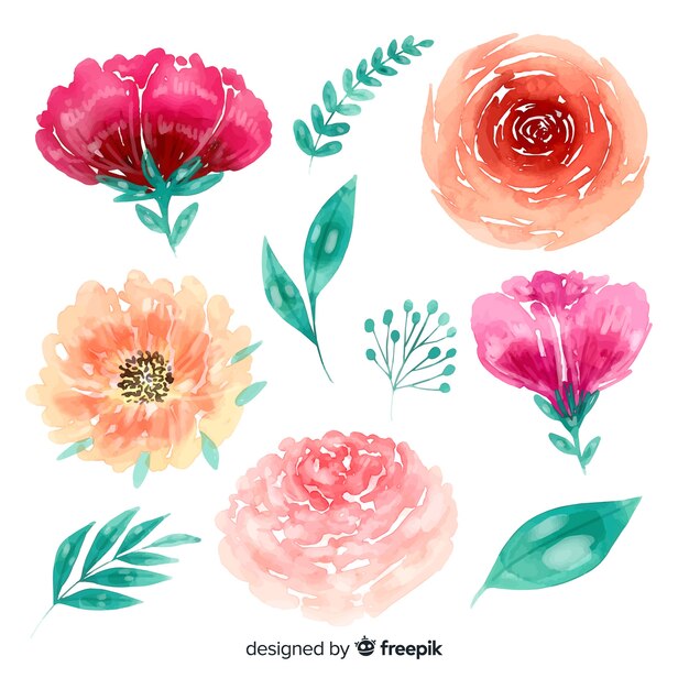 Fondo acuarela floral dibujado a mano