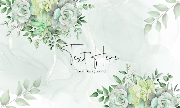 fondo de acuarela floral verde de lujo