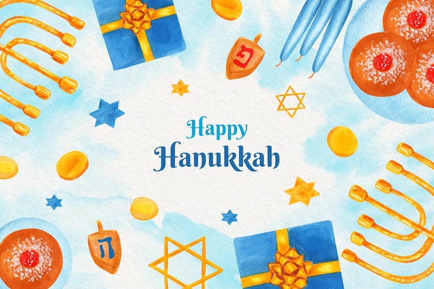 Fondo de acuarela de hanukkah