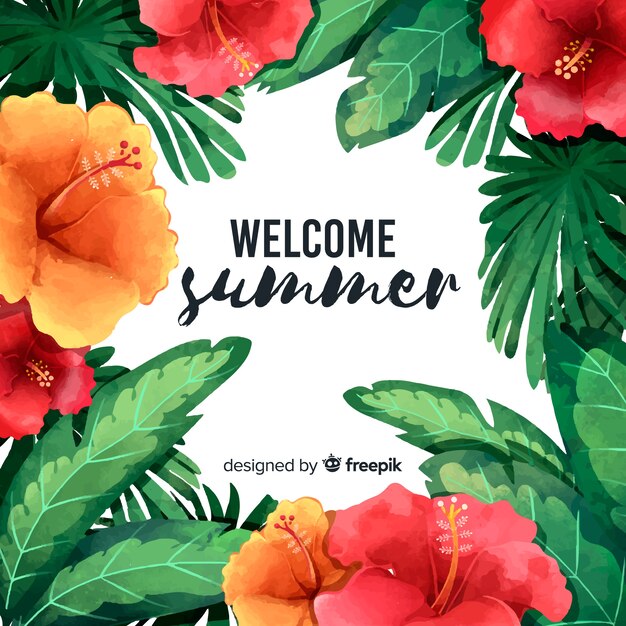 Fondo de acuarela de hello summer