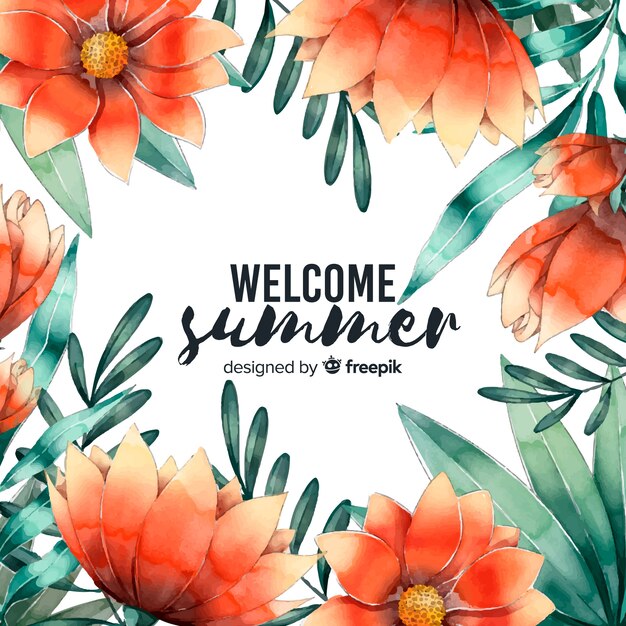 Fondo de acuarela de hello summer