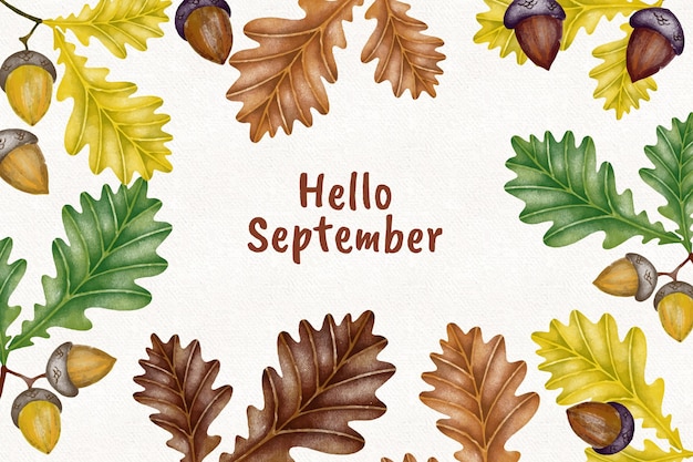 Fondo acuarela hola septiembre