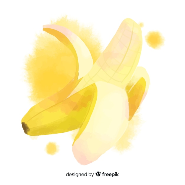Fondo acuarela plátano dibujado a mano
