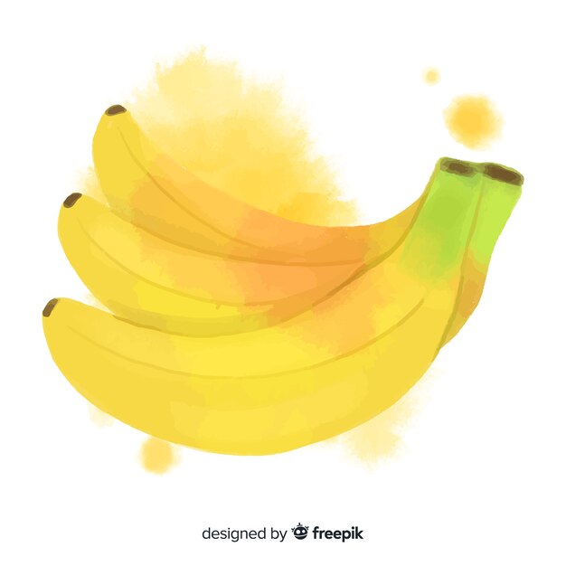 Fondo acuarela plátano dibujado a mano