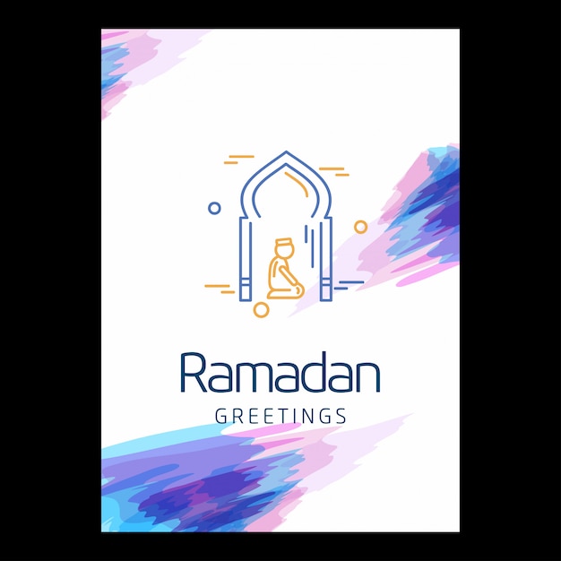 Fondo de acuarela de ramadan