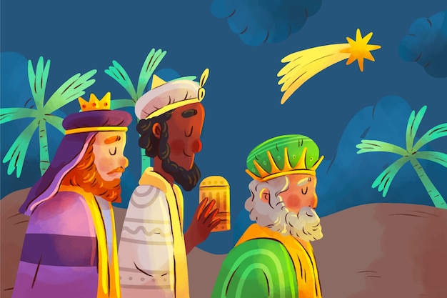 Vector gratuito fondo de acuarela para reyes magos