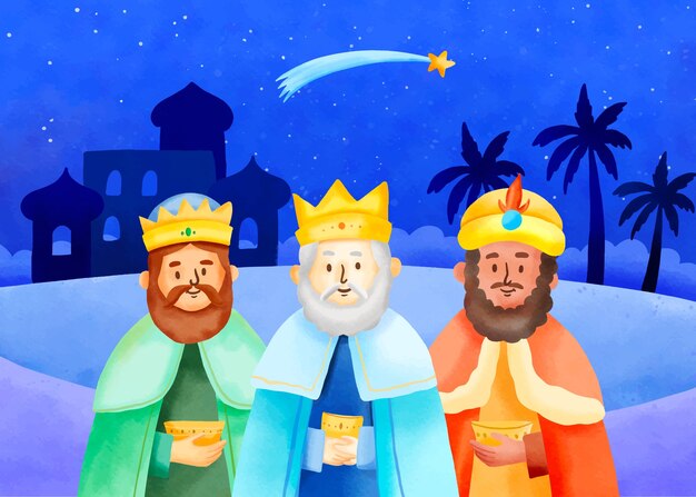 Fondo de acuarela para reyes magos