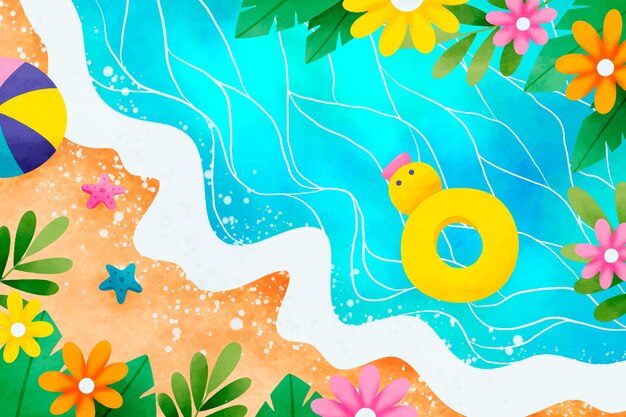 Fondo de acuarela para la temporada de verano.