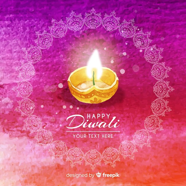 Fondo adorable de diwali en acuarela