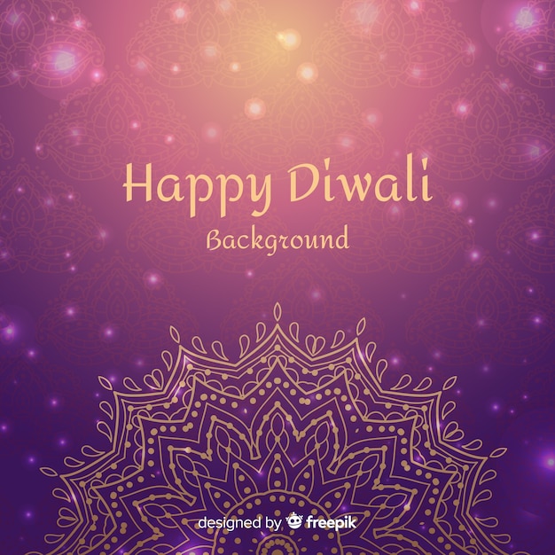 Vector gratuito fondo adorable de diwali dibujado a mano