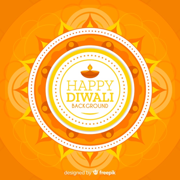 Vector gratuito fondo adorable de diwali con diseño plano