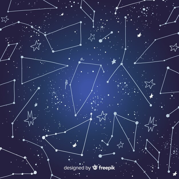 Fondo adorable de galaxia dibujado a mano