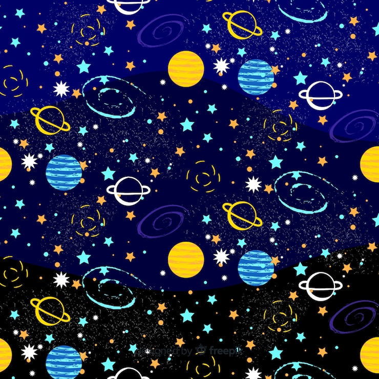 Vector gratuito fondo adorable de galaxia dibujado a mano