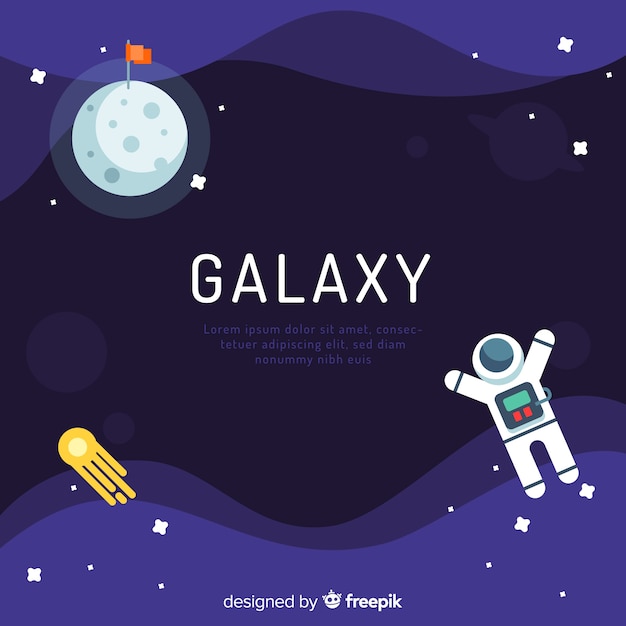 Vector gratuito fondo adorable de galaxia con diseño plano